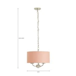 Dunelm Preston Nickel Blush Pink 3 Light Pendant Fitting -Dunelm Shop 30730500 alt07
