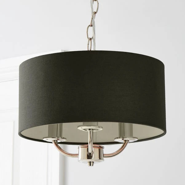 Dunelm Preston Nickel Charcoal 3 Light Pendant Fitting 4 Dunelm Preston Nickel Charcoal 3 Light Pendant Fitting - Image 2
