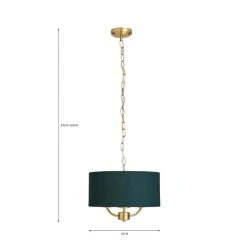 Dunelm Preston Gold Green 3 Light Pendant Fitting 11 Dunelm Preston Gold Green 3 Light Pendant Fitting -Dunelm Shop 30730502 alt07