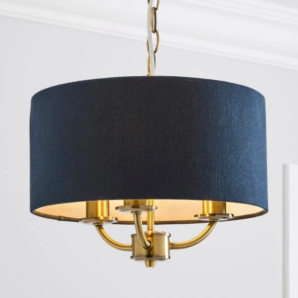 Dunelm Preston Gold And Navy 3 Light Pendant Fitting 3 Dunelm Preston Gold And Navy 3 Light Pendant Fitting