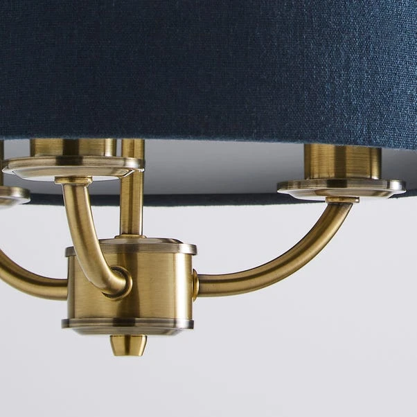 Dunelm Preston Gold And Navy 3 Light Pendant Fitting 5 Dunelm Preston Gold And Navy 3 Light Pendant Fitting - Image 3