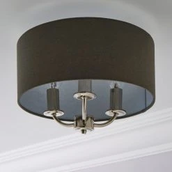 Dunelm Preston Nickel Charcoal Flush Ceiling Fitting 9 Dunelm Preston Nickel Charcoal Flush Ceiling Fitting -Dunelm Shop 30730505 alt01