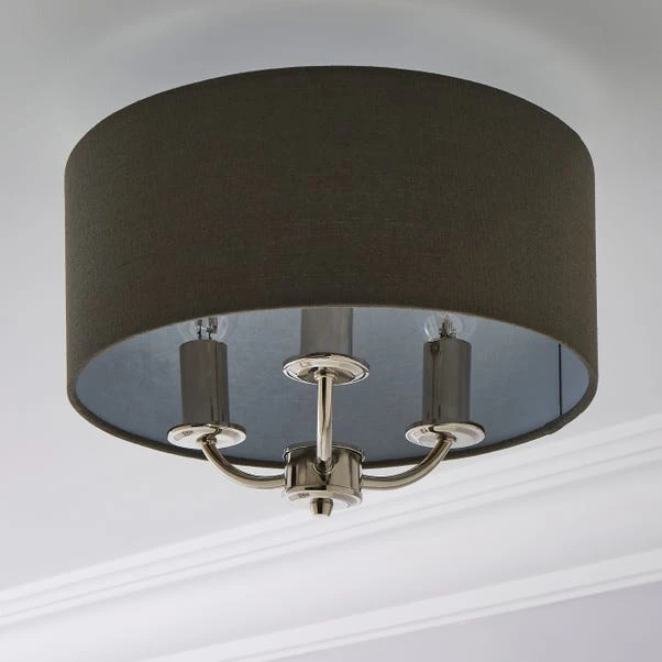 Dunelm Preston Nickel Charcoal Flush Ceiling Fitting 4 Dunelm Preston Nickel Charcoal Flush Ceiling Fitting - Image 2