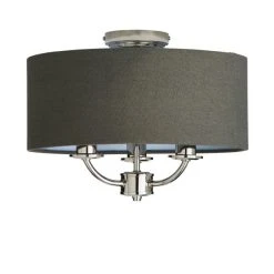 Dunelm Preston Nickel Charcoal Flush Ceiling Fitting 12 Dunelm Preston Nickel Charcoal Flush Ceiling Fitting -Dunelm Shop 30730505 alt05