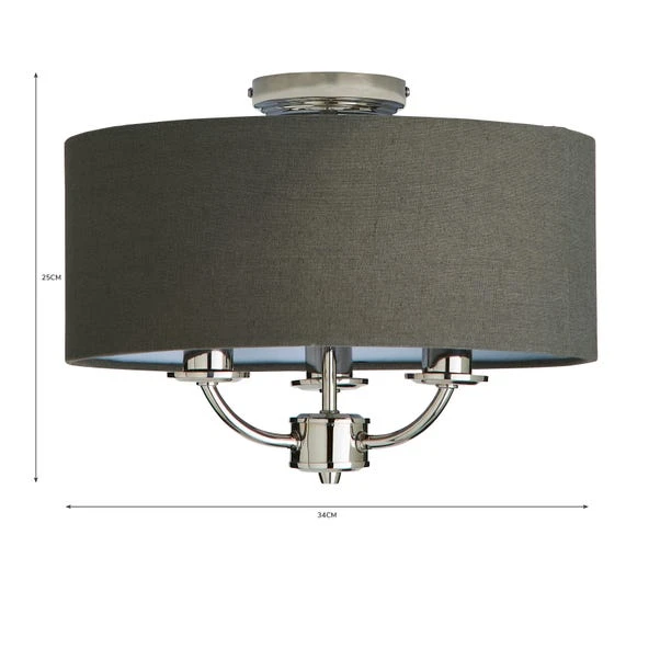 Dunelm Preston Nickel Charcoal Flush Ceiling Fitting 8 Dunelm Preston Nickel Charcoal Flush Ceiling Fitting - Image 6
