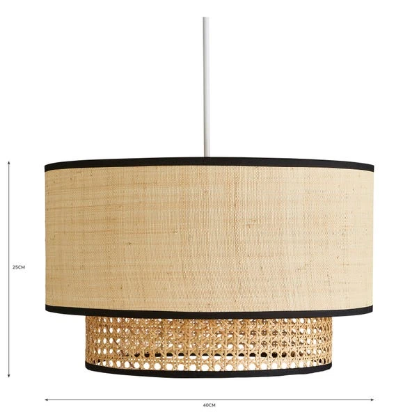 Dunelm Malika Cane 2 Tier Easy Fit Pendant 7 Dunelm Malika Cane 2 Tier Easy Fit Pendant - Image 5