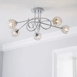 Dunelm Portia 5 Light Ceiling Fitting
