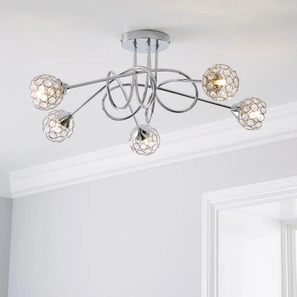 Dunelm Portia 5 Light Ceiling Fitting 3 Dunelm Portia 5 Light Ceiling Fitting