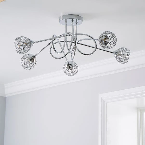 Dunelm Portia 5 Light Ceiling Fitting 4 Dunelm Portia 5 Light Ceiling Fitting - Image 2