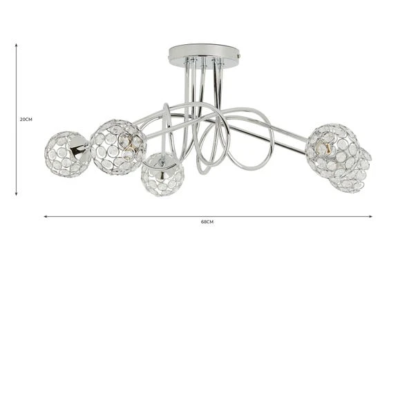 Dunelm Portia 5 Light Ceiling Fitting 8 Dunelm Portia 5 Light Ceiling Fitting - Image 6