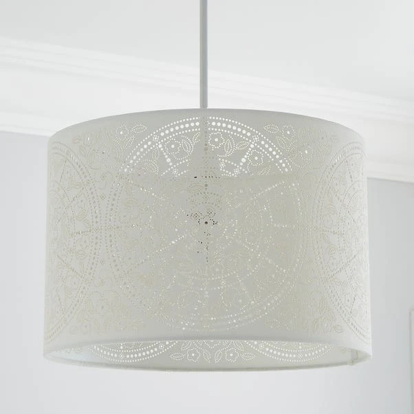Dunelm Samira Laser Cut Drum Shade 4 Dunelm Samira Laser Cut Drum Shade - Image 2