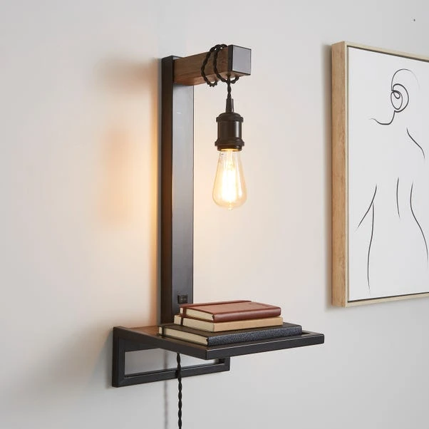 Dunelm Fulton Easy Fit Plug In Shelf Wall Light 3 Dunelm Fulton Easy Fit Plug In Shelf Wall Light