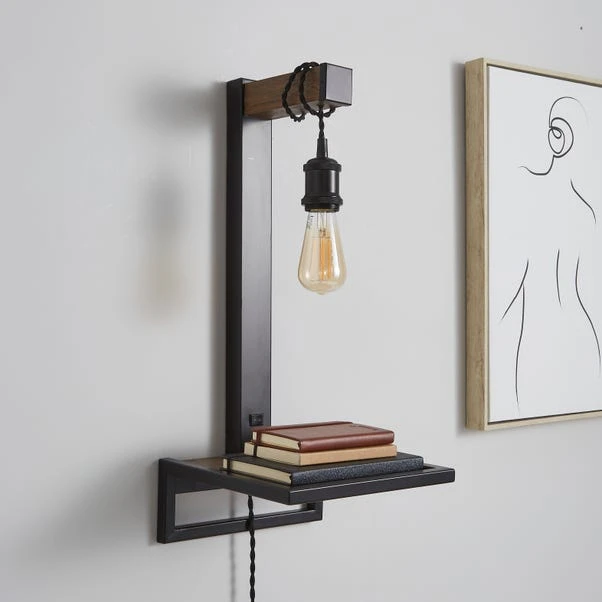 Dunelm Fulton Easy Fit Plug In Shelf Wall Light 4 Dunelm Fulton Easy Fit Plug In Shelf Wall Light - Image 2