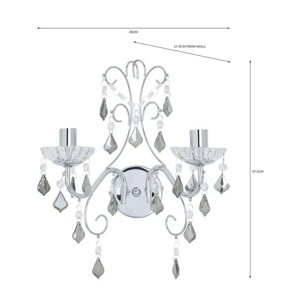 Dunelm Sophy 2 Light Wall Light 7 Dunelm Sophy 2 Light Wall Light - Image 5