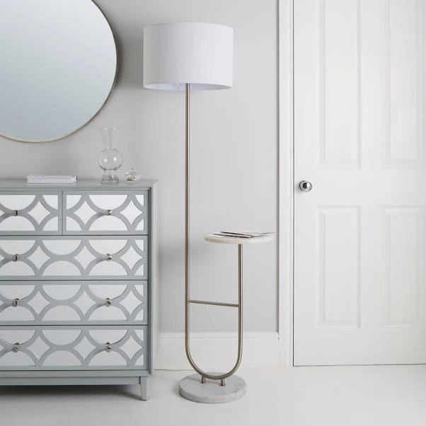 Dunelm Carrara Marble Base Floor Lamp With Table 4 Dunelm Carrara Marble Base Floor Lamp With Table - Image 2