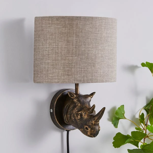 Dunelm Rob The Rhino Easy Fit Plug In Wall Light 4 Dunelm Rob The Rhino Easy Fit Plug In Wall Light - Image 2