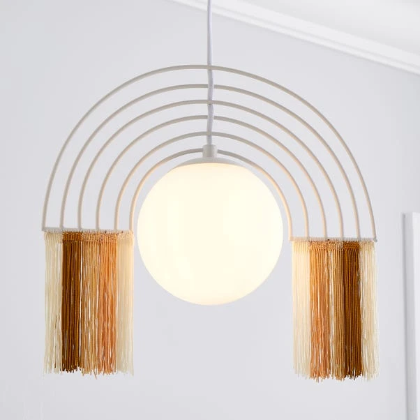 Dunelm Rainbow Fringe Ceiling Fitting 3 Dunelm Rainbow Fringe Ceiling Fitting
