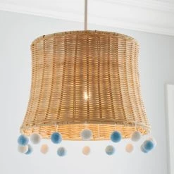 Dunelm Fiesta Rattan Pom Pom Easy Fit Pendant Shade