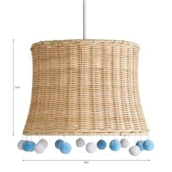 Dunelm Fiesta Rattan Pom Pom Easy Fit Pendant Shade -Dunelm Shop 30734618 alt07