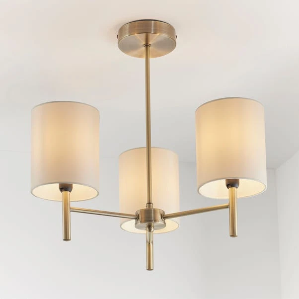 Vogue Lighting Vogue Dewey Antique Brass 3 Light Flush Ceiling Fitting 3 Vogue Lighting Vogue Dewey Antique Brass 3 Light Flush Ceiling Fitting
