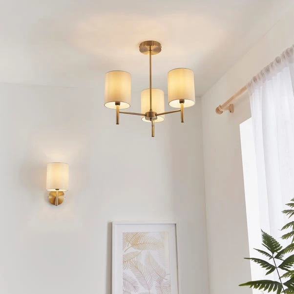 Vogue Lighting Vogue Dewey Antique Brass 3 Light Flush Ceiling Fitting 4 Vogue Lighting Vogue Dewey Antique Brass 3 Light Flush Ceiling Fitting - Image 2