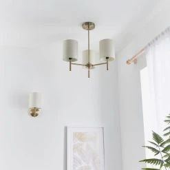 Vogue Lighting Vogue Dewey Antique Brass 3 Light Flush Ceiling Fitting 10 Vogue Lighting Vogue Dewey Antique Brass 3 Light Flush Ceiling Fitting -Dunelm Shop 30743006 alt02