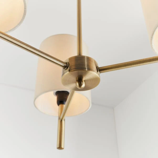 Vogue Lighting Vogue Dewey Antique Brass 3 Light Flush Ceiling Fitting 7 Vogue Lighting Vogue Dewey Antique Brass 3 Light Flush Ceiling Fitting - Image 5
