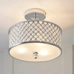 Vogue Lighting Vogue Crystal Hudson 3 Light Flush Ceiling Fitting