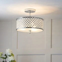 Vogue Lighting Vogue Crystal Hudson 3 Light Flush Ceiling Fitting 10 Vogue Lighting Vogue Crystal Hudson 3 Light Flush Ceiling Fitting -Dunelm Shop 30743040 alt02