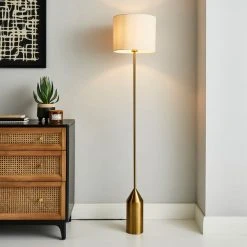 Dunelm Sole Gold Floor Lamp