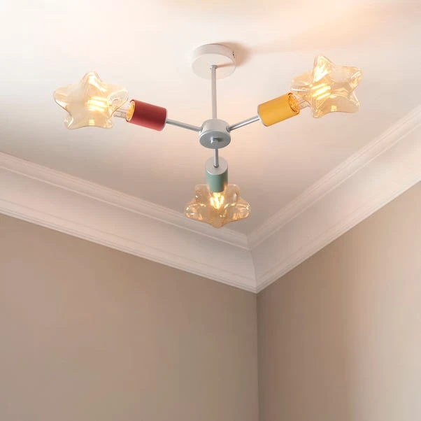 Dunelm Vevo 3 Light Semi Flush Ceiling Fitting 3 Dunelm Vevo 3 Light Semi Flush Ceiling Fitting