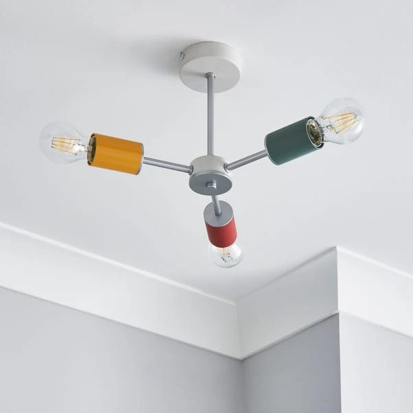Dunelm Vevo 3 Light Semi Flush Ceiling Fitting 4 Dunelm Vevo 3 Light Semi Flush Ceiling Fitting - Image 2