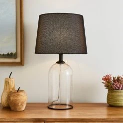Dunelm Lenny Black Table Lamp