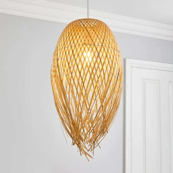 Dunelm Jasmine Rattan Easy Fit Pendant 3 Dunelm Jasmine Rattan Easy Fit Pendant