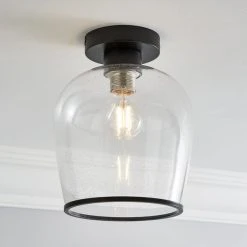 Dunelm Lenny 1 Light Black Flush Ceiling Fitting