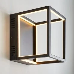 Dunelm Depere Integrated LED Black LED Wall Light