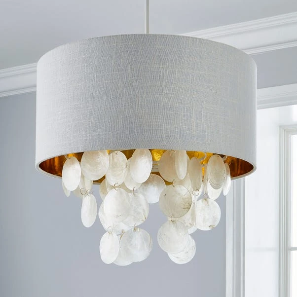 Dunelm Gemini Capiz Easy Fit Pendant 4 Dunelm Gemini Capiz Easy Fit Pendant - Image 2