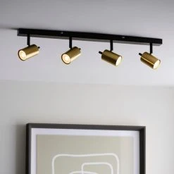 Dunelm Carter 4 Light Gold Spotlight Bar