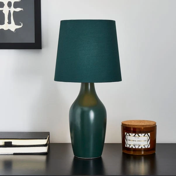 Dunelm Ava Bottle Green Table Lamp 3 Dunelm Ava Bottle Green Table Lamp