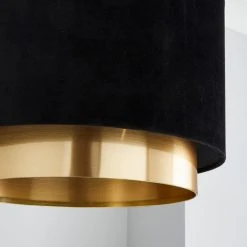 Dunelm Nesa Gold Black Velvet 2 Tier Shade 9 Dunelm Nesa Gold Black Velvet 2 Tier Shade -Dunelm Shop 30755587 alt02