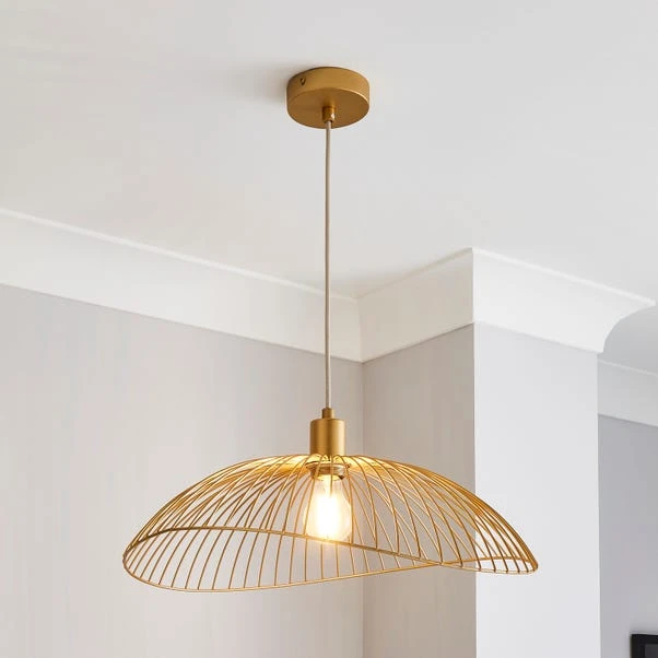 Elements Jaula Gold 1 Light Ceiling Fitting 3 Elements Jaula Gold 1 Light Ceiling Fitting