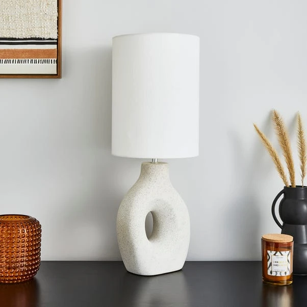 Dunelm Dinah Sculptural White Table Lamp 4 Dunelm Dinah Sculptural White Table Lamp - Image 2