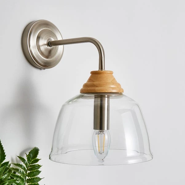 Churchgate Croxton Wood Glass Wall Light 4 Churchgate Croxton Wood Glass Wall Light - Image 2