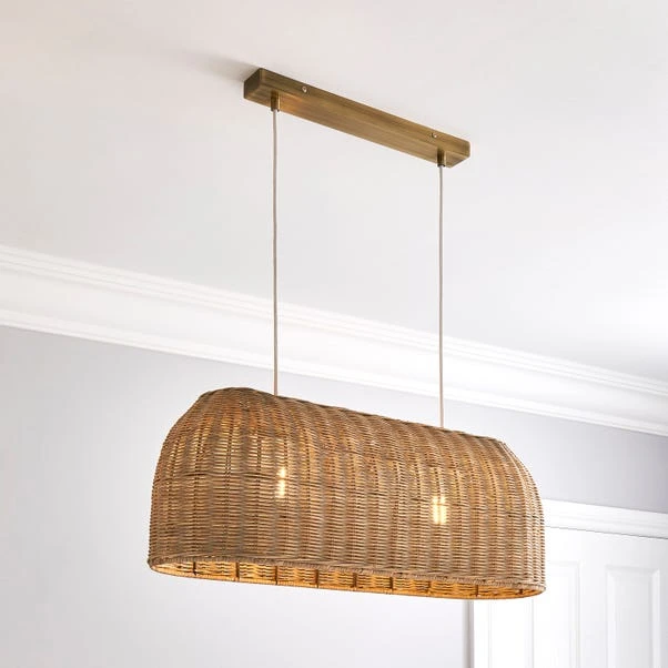 Churchgate Cotes Rattan 2 Light Diner Ceiling Fitting 3 Churchgate Cotes Rattan 2 Light Diner Ceiling Fitting