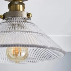 Dunelm Logan Glass 1 Light Satin Nickel Semi Flush Fitting -Dunelm Shop 30755756 alt02