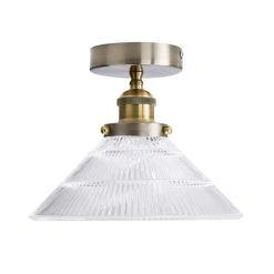 Dunelm Logan Glass 1 Light Satin Nickel Semi Flush Fitting -Dunelm Shop 30755756 alt05