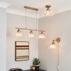 Dunelm Logan Glass 1 Light Satin Nickel Semi Flush Fitting -Dunelm Shop 30755756 alt06