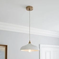 Dorma Ribbed Porcelain 1 Light Ceiling Fitting