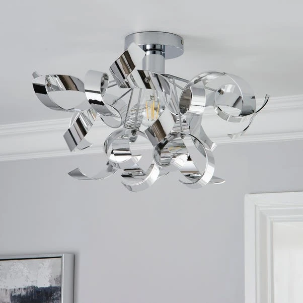 Dunelm Iris Semi Flush Ceiling Fitting 4 Dunelm Iris Semi Flush Ceiling Fitting - Image 2