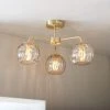 Vogue Lighting Vogue Arkoma 3 Light Semi Flush Ceiling Fitting 1 Vogue Lighting Vogue Arkoma 3 Light Semi Flush Ceiling Fitting -Dunelm Shop 30755849